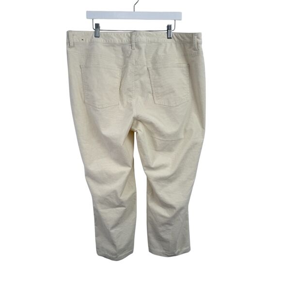 Talbots High Waist Straight Leg Simply Flattering Cream Corduroy Pants Women 18W - Picture 4 of 6